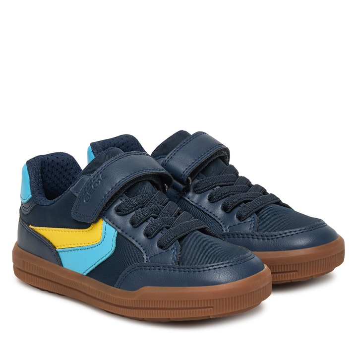 Pantofi Geox piele ecologică copii, Albastru