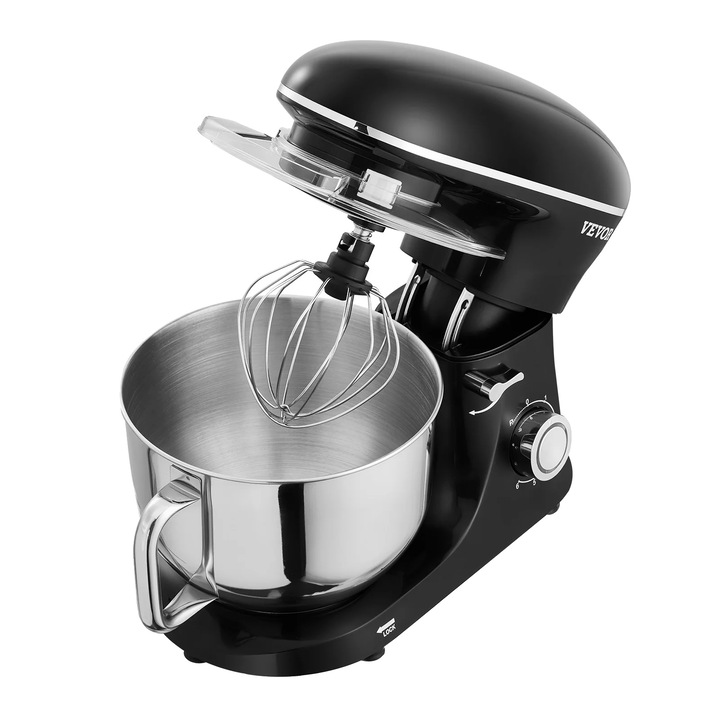 Mixer de bucatarie, 6 QT, 220 RPM, inox si ABS, accesorii incluse