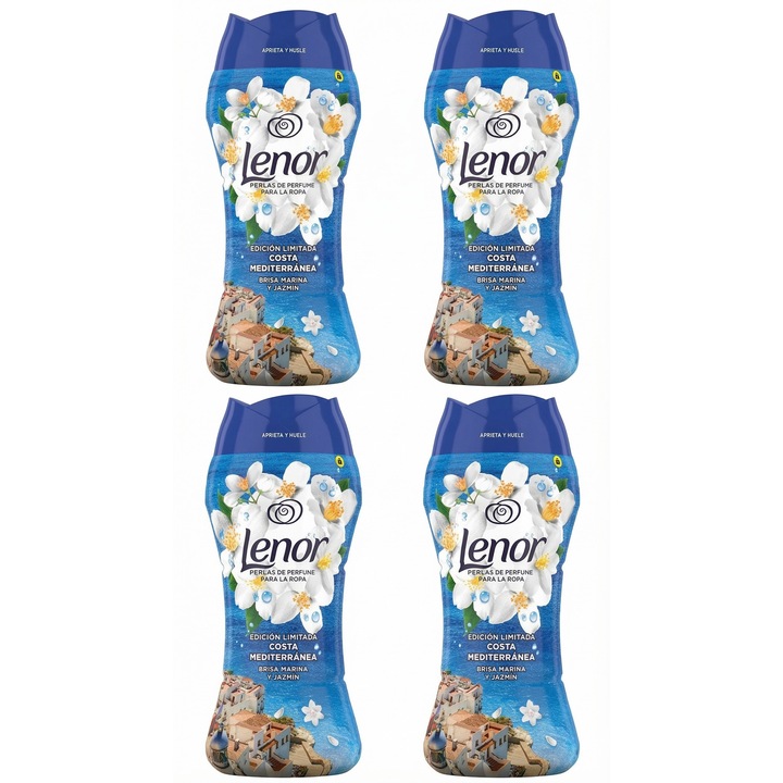 Lenor Unstoppables, perle parfumate, Coasta Mediteraneana, set 4 bucati, 4x270g