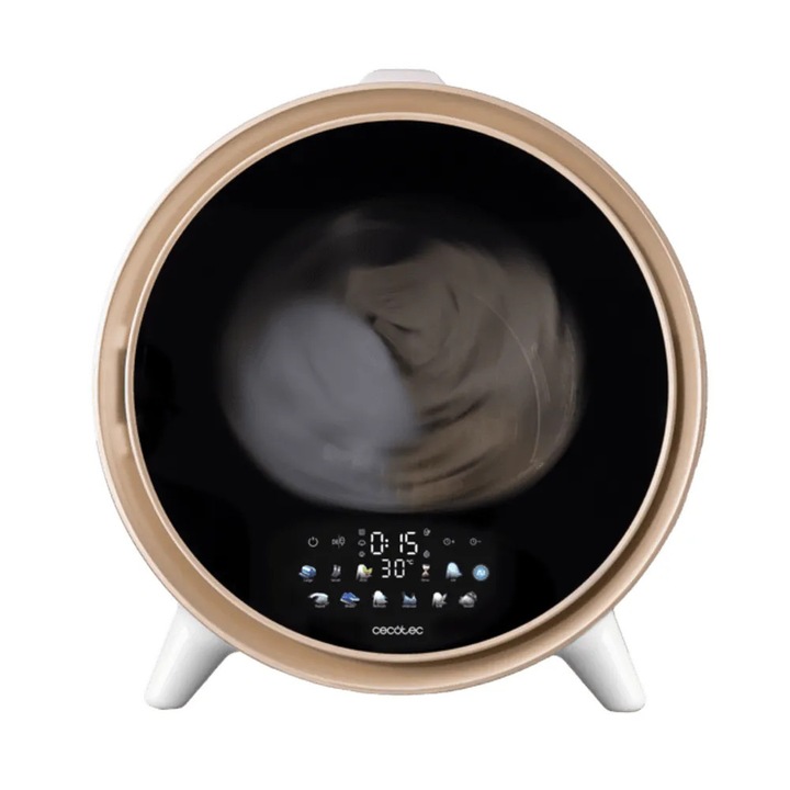 Mini uscator de rufe Cecotec, Bolero DressCode Dry 3600V Gold, compact cu evacuare, capacitate de uscare 3 kg, 12 programe prestabilite, functii Steam/UV, cuva din otel inoxidabil, rotatie bidirectionala, sistem Wrinkle Free, alb