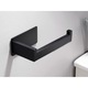 Suport hartie igienica fara gaurire, montare cu banda adeziva, otel, design modern, negru mat,14 x 8.5 x 5 cm