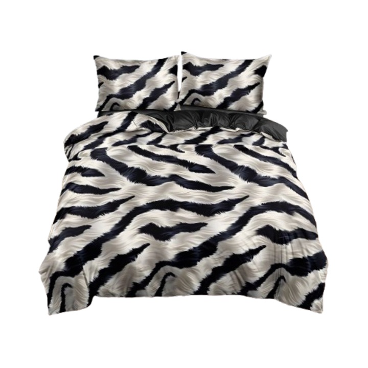 Ágynemű, 2 személyes, 240x250 cm, zebra mintás