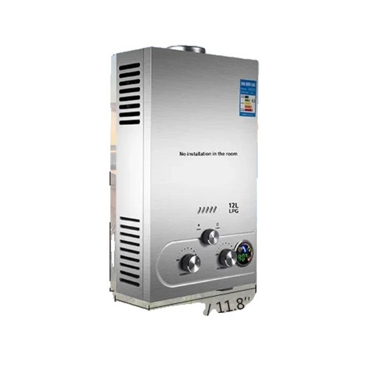 Incalzitor de apa instant, 12 L 24KW, constructie din inox, debit ajustabil
