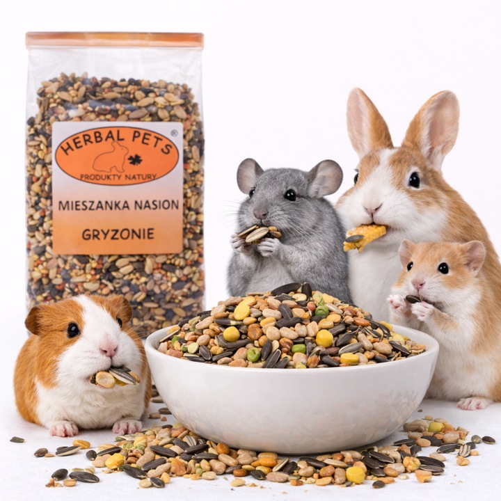 Amestec de seminte Nasion Naturale pentru Rozatoare, Herbal Pets, 150g, sprijin digestiv, sprijin imunitar