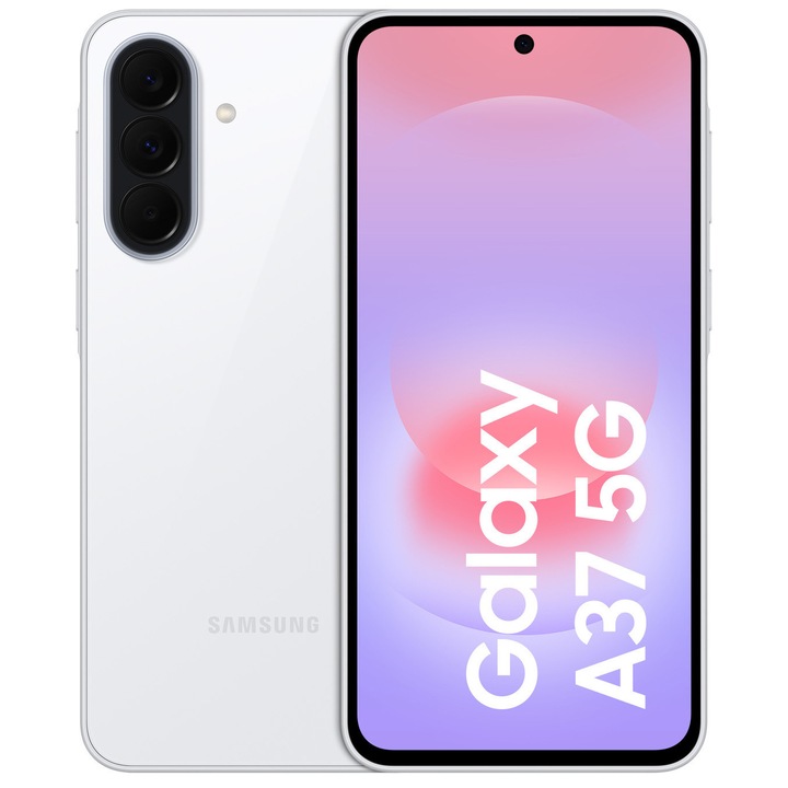 Смартфон Samsung Galaxy A37, Dual SIM, 8GB RAM, 256GB, 5G, Awesome White