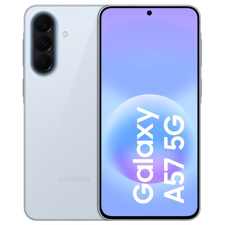 Смартфон Samsung Galaxy A57, Dual SIM, 8GB RAM, 128GB, 5G, Awesome Icyblue