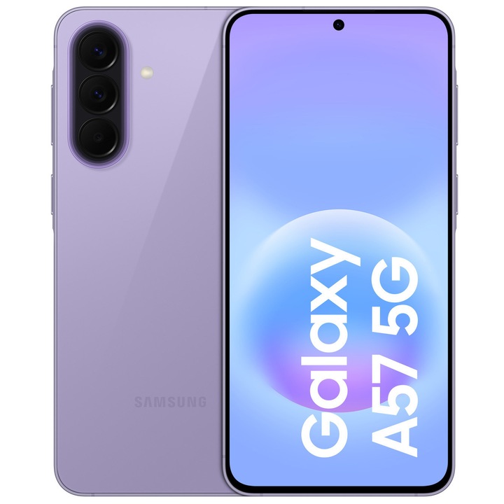Смартфон Samsung Galaxy A57, Dual SIM, 8GB RAM, 256GB, 5G, Awesome Lilac