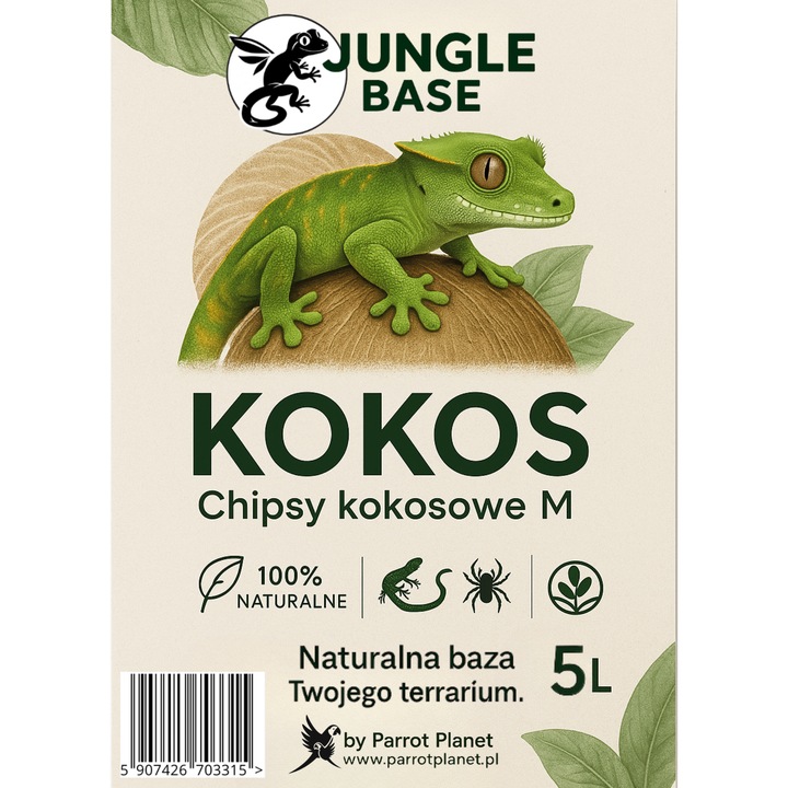 Chipsuri de cocos M Jungle Base pentru terarii, 5 litri, naturale, mentinere umiditate, biodegradabil