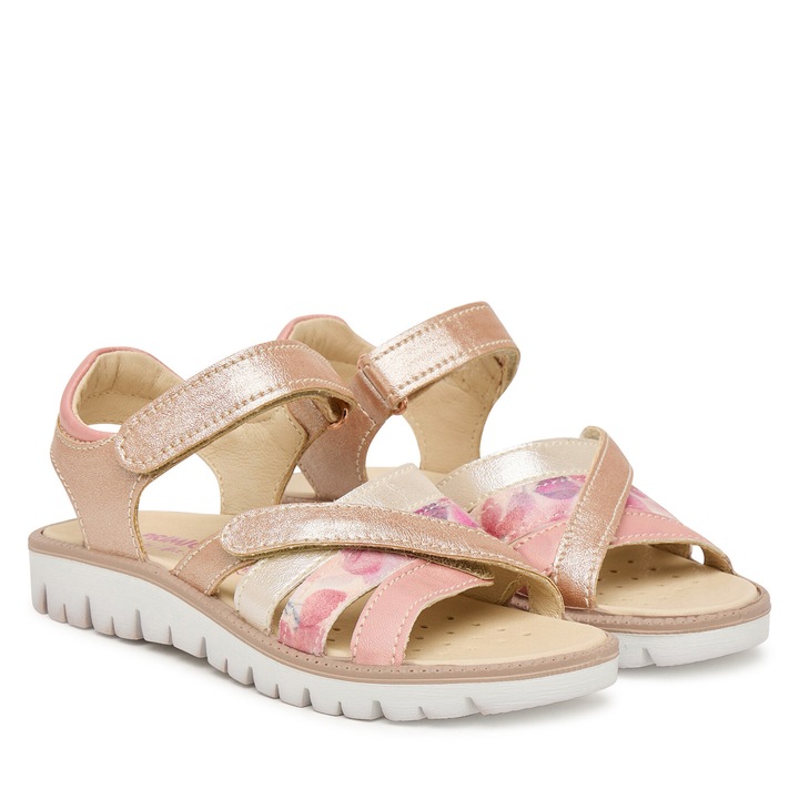 Сандали за момичета Primigi, екологична кожа, розов/бежов