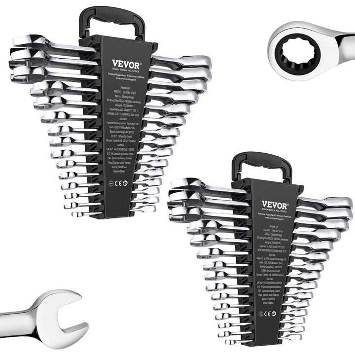 Set chei combinate, VEVOR, 30 piese, otel Cr-V, 8-24mm