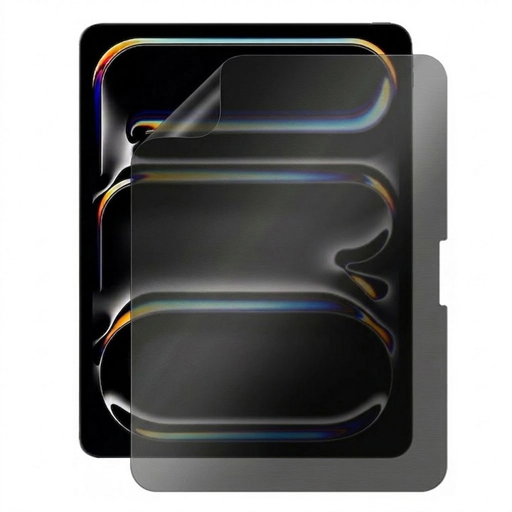 Folie Tableta PRIVACY Landscape (Confidential Stanga-Dreapta) pentru Apple iPad Pro 11 (2026) 11.0", Top-Secret Scrolling Anti-Spy, Matte Paper Texture, Hydrogel, Silicone Anti-shock Absorption