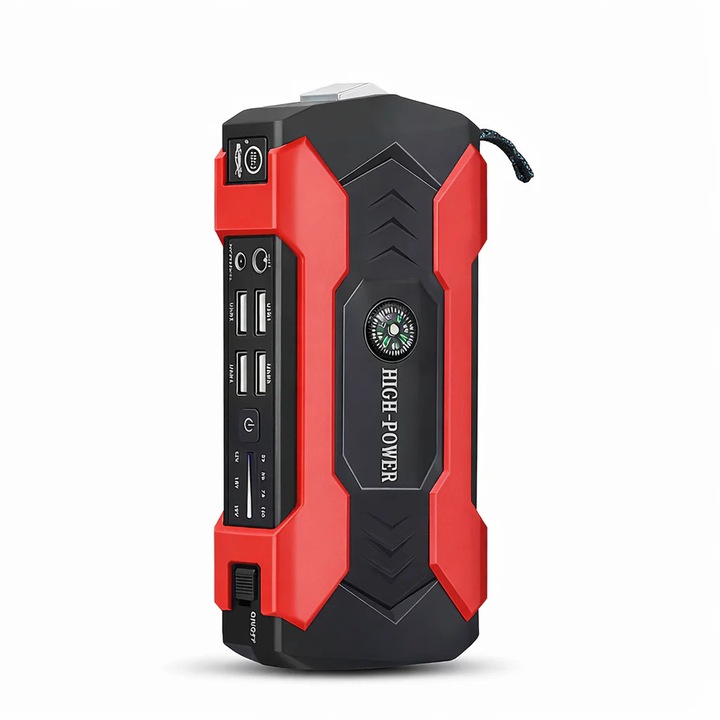 Starter Auto Multifuncțional 6 în 1 VTM, Jump Starter, Power Bank USB, Lanterna LED, 12V