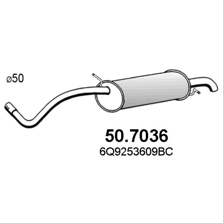 Toba esapament finala Asso, 50.7036, pentru Skoda Fabia, 1.4 diesel, omologata