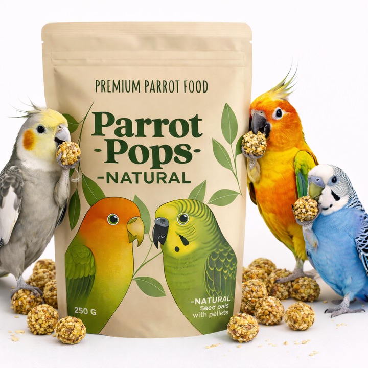 Bile nutritive pentru papagali mici si medii, Premium Parrot Food, fara conservanti, 250g