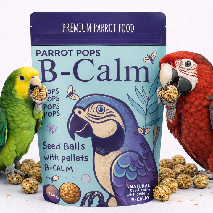 Parrot Pops B Calm, hrana pentru papagali, 250g, naturala cu miere si susan, fara conservanti