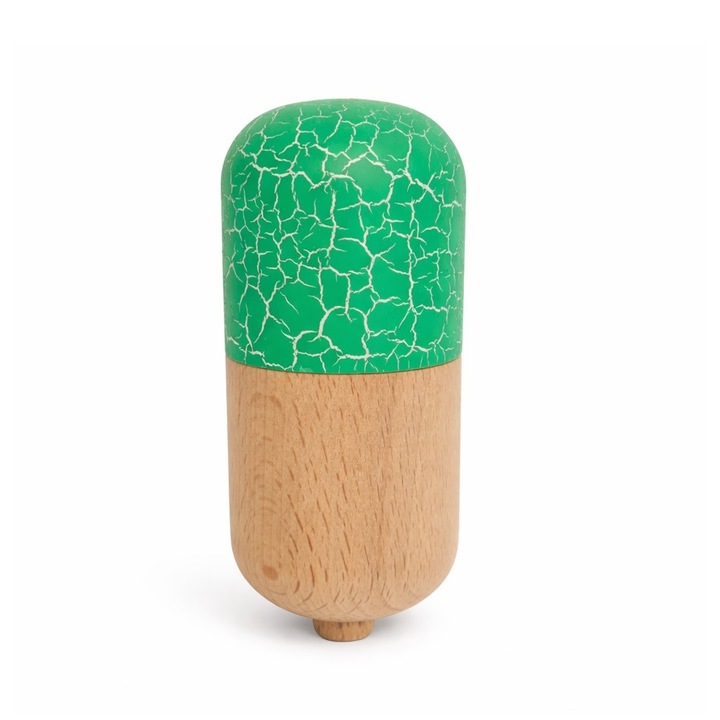 Kendama Pill – Model Emerald Crack, Lemn de Fag, Verde-Alb