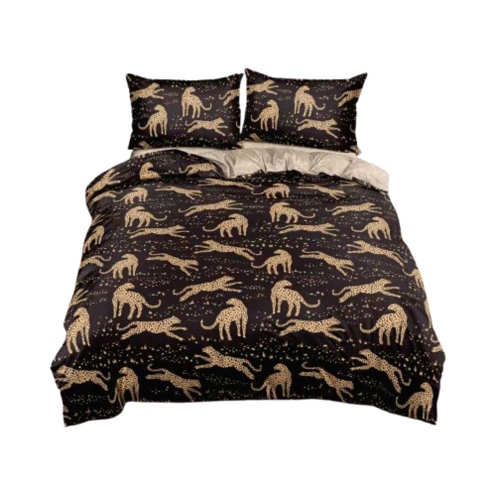 Ágynemű, 2 személyes, 240x250 cm, leopárdmintás