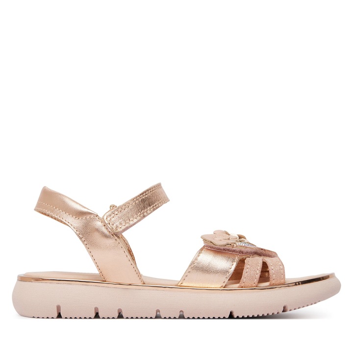 Детски сандали, Primigi, естествена кожа, златист, система за закопчаване Velcro