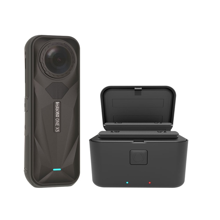 Зарядно устройство с 2 слота за Insta360 One X5, черно