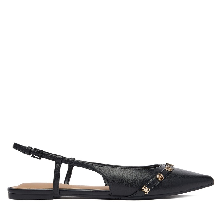 Балеринки, GUESS, Естествена кожа, Черен