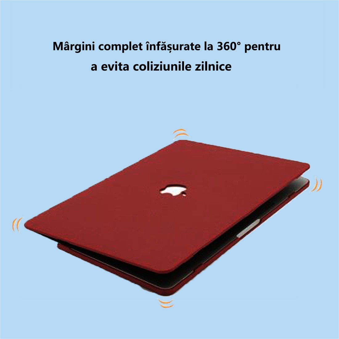 Carcasa Hard Shell pentru MacBook Pro 14 (2021/2022/2023/2024/2025), DEISNGB, (M5/M4/M3/M2/M1 Pro Max)(A3434/A3112/A3185/A3401/A2918/A2992/A2779/A2442)Husa protectie cu efect de nisip fin design ultra subtire, Burgund