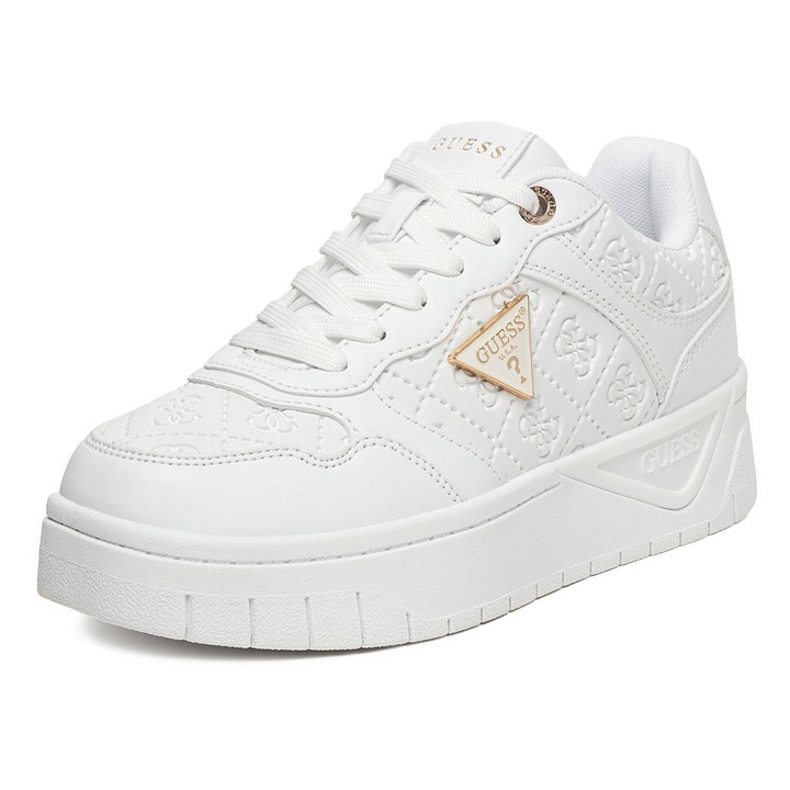 Adidasi copii, Guess, material sintetic, pentru fete, Alb