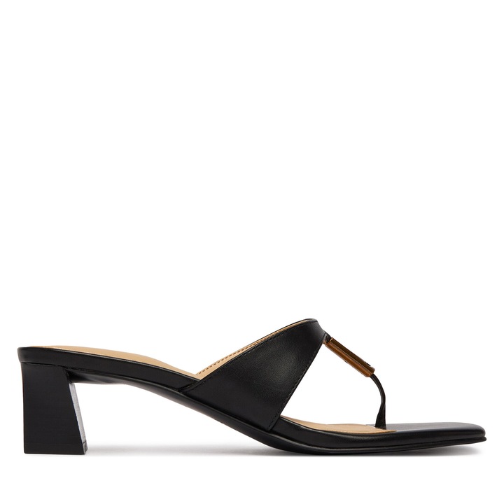 Slapi de dama Guess din piele naturala, Negru, 41