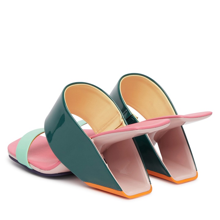 Papuci dama, United Nude, piele naturala, verde