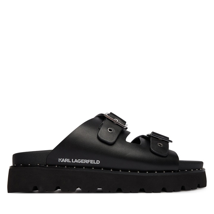 Papuci dama, Karl Lagerfeld, KL81506, piele naturala, negru