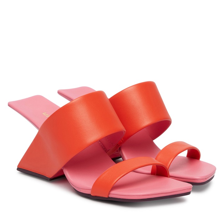 Papuci de dama, United Nude, piele naturala, rosu