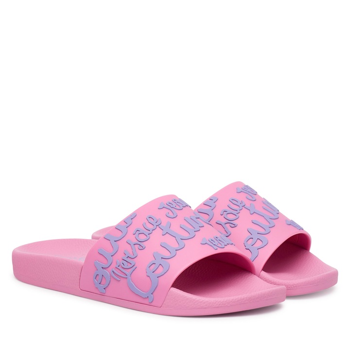 Papuci pentru dama, Versace Jeans Couture, roz, plastic,