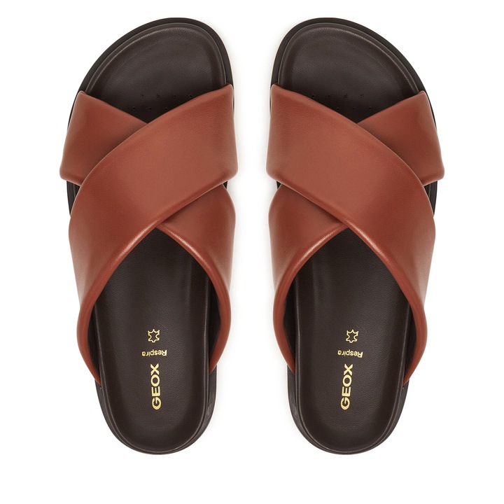 Papuci de dama, Geox, piele naturala, maro