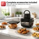 Friteuza cu aer cald TurboTronic TT-AFG6, 1600W, 6L, termostat reglabil 50-180°C, negru