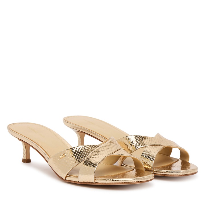 Papuci dama, Michael Michael Kors, piele naturala, auriu