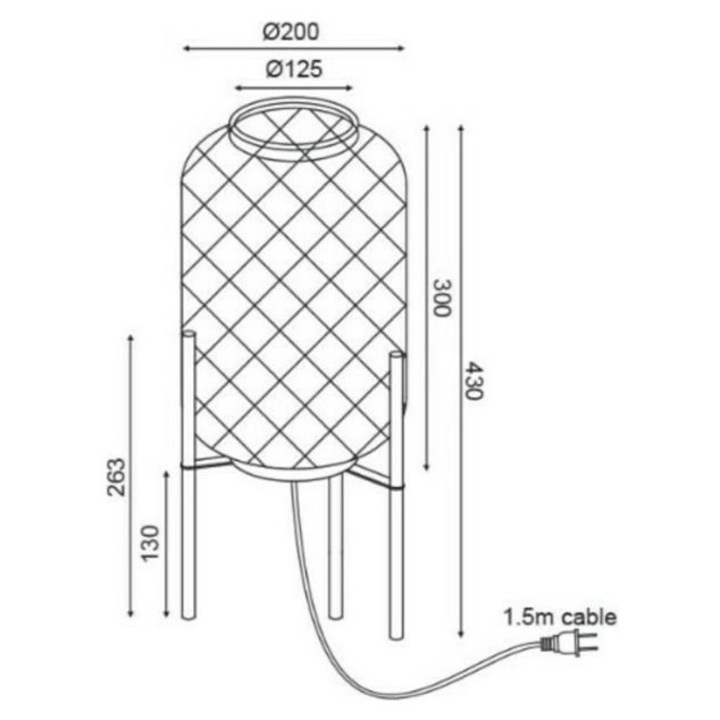 Veioza Epitrapezio Aca Lighting, 1xE27, 28W, Negru, 230V