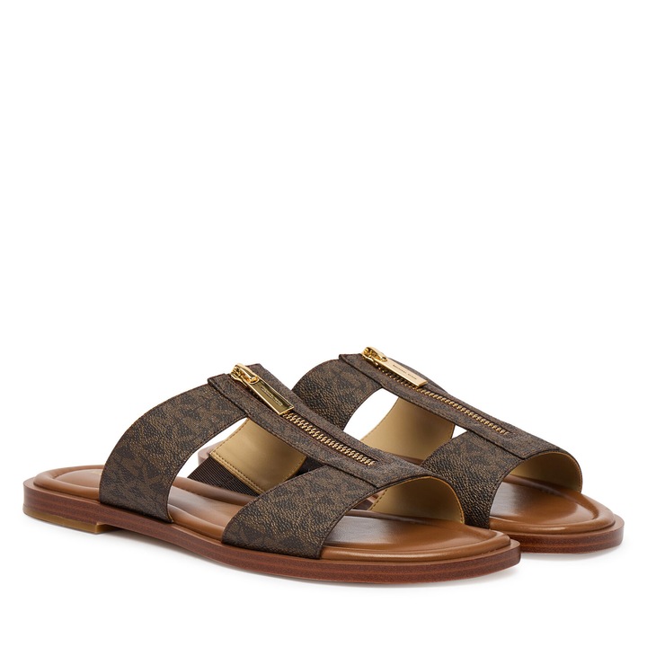 Papuci dama, Michael Michael Kors, din piele ecologica, maro