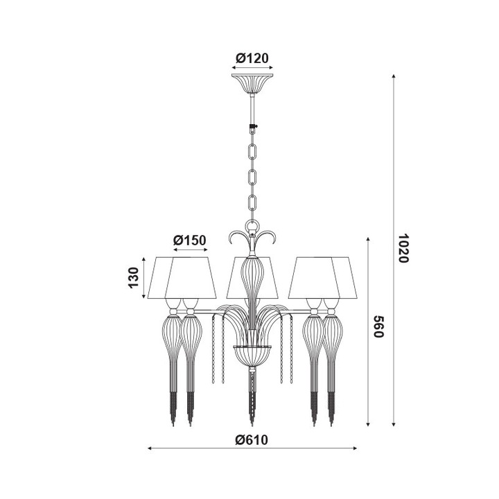 Candelabru, Aca Light, E13, Textil