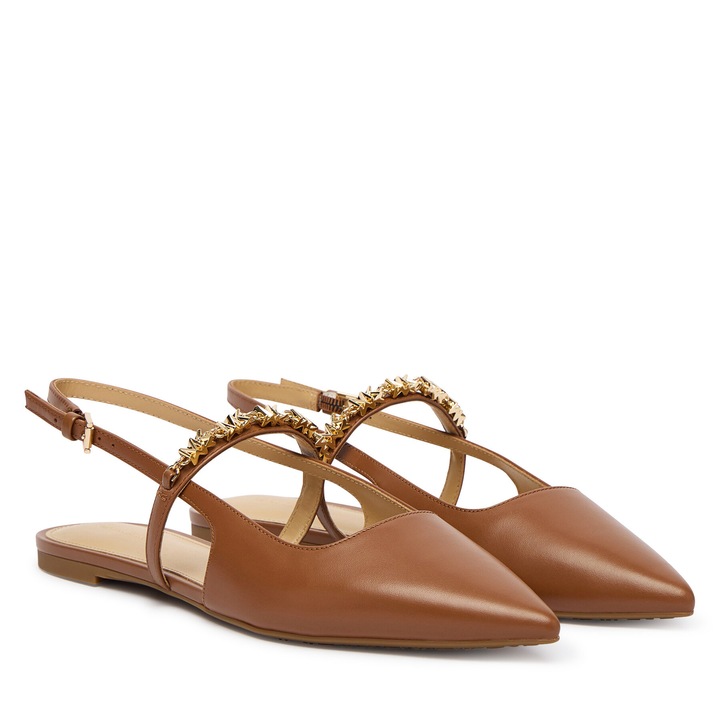 Балеринки Michael Kors от естествена кожа, Кафяв