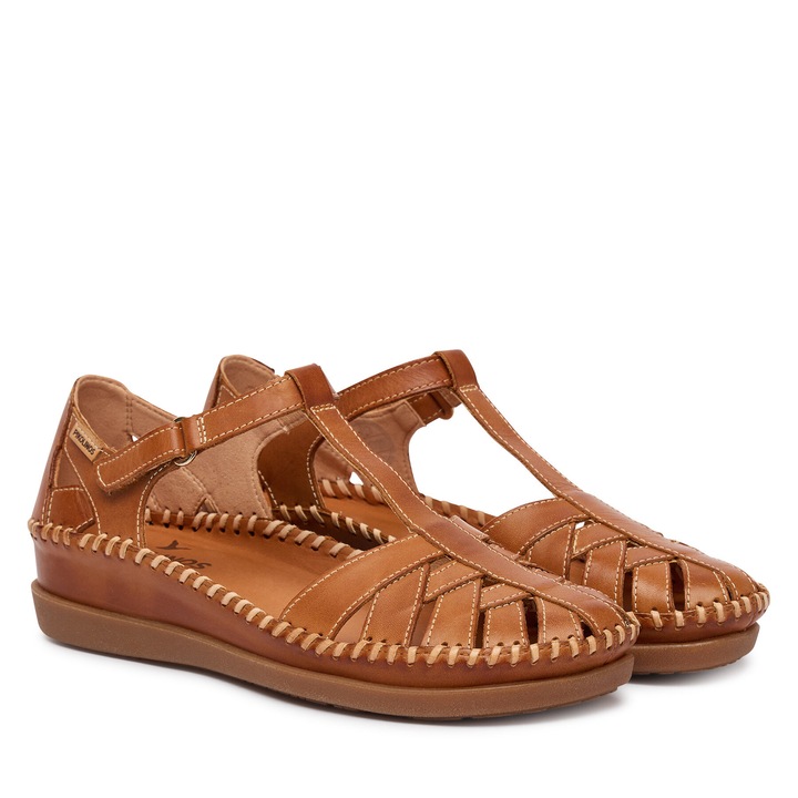 Pantofi dama, Pikolinos, piele naturala, maro, velcro
