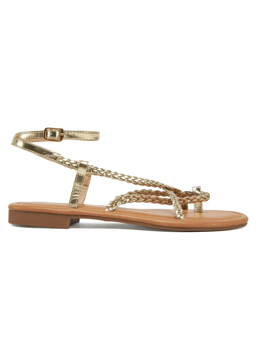 Sandale dama, DeeZee, piele ecologica, auriu