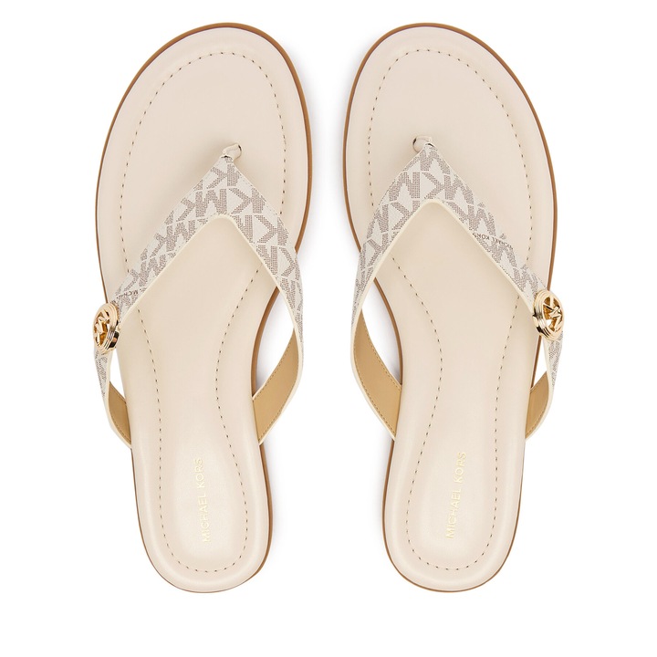 Slapi dama, Michael Michael Kors, piele naturala, bej, design minimalist