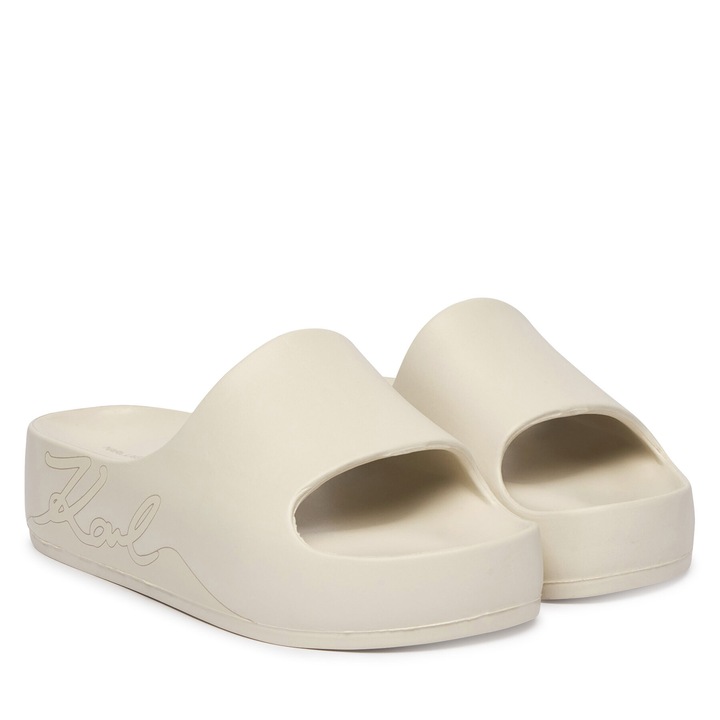 Papuci dama, Karl Lagerfeld KL86048F, plastic, bej