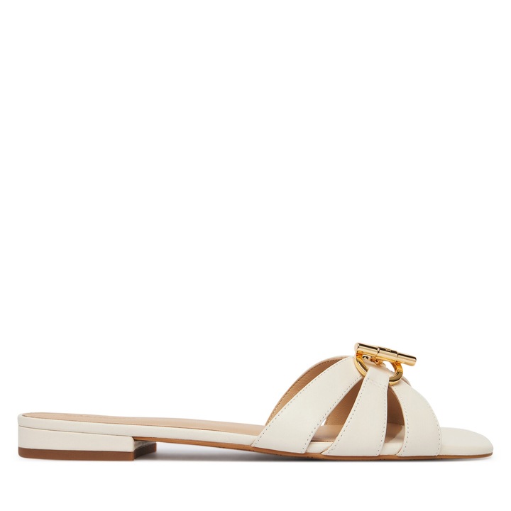 Papuci dama 802982875007, Lauren Ralph Lauren, Alb, Piele naturala