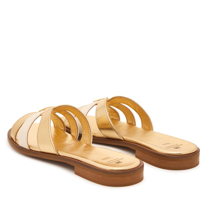 Unisex papucs, Elisabetta Franchi, valódi bőr, arany