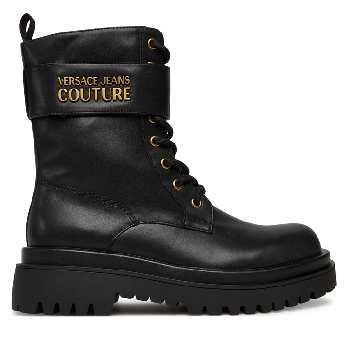 Ghete Versace Jeans Couture, piele ecologica, negrudwqf, Negru