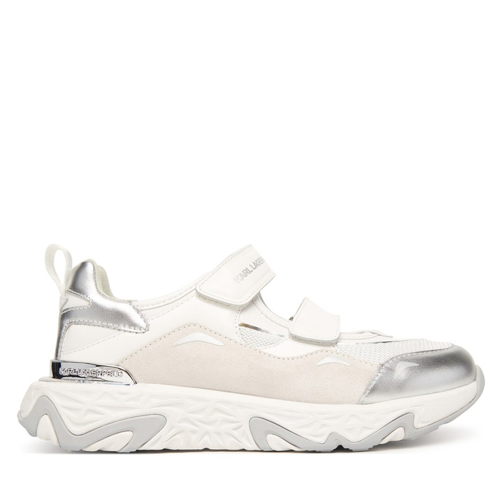 Дамски кецове, Karl Lagerfeld, естествена кожа, бял, велкро