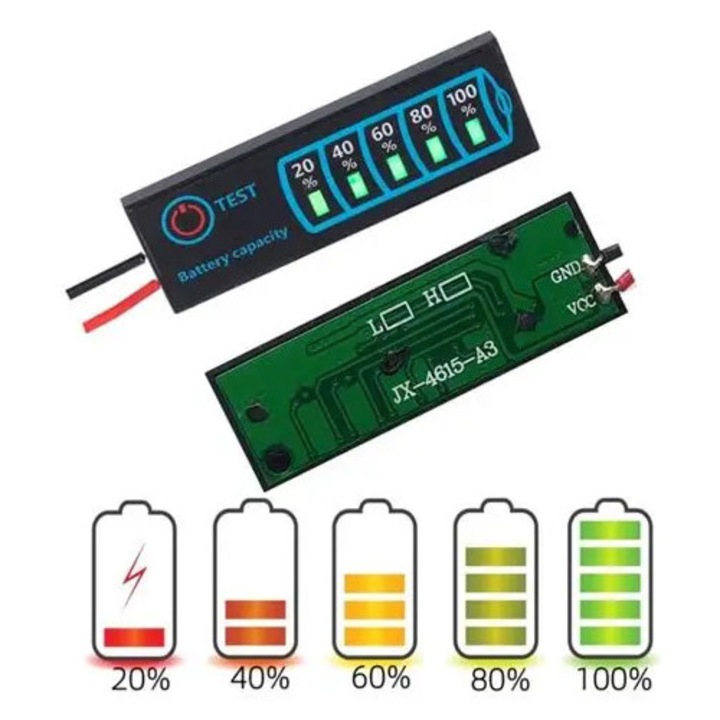 Afisaj /indicator nivel incarcare BMS 1S - 8S /DC 5V-30V