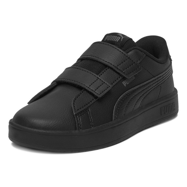 Pantofi copii, Puma, negru, material sintetic, inchidere velcro