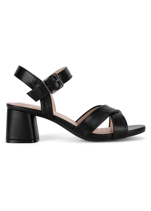 Sandale dama, Clara Barson, toc bloc, negru, material sintetic