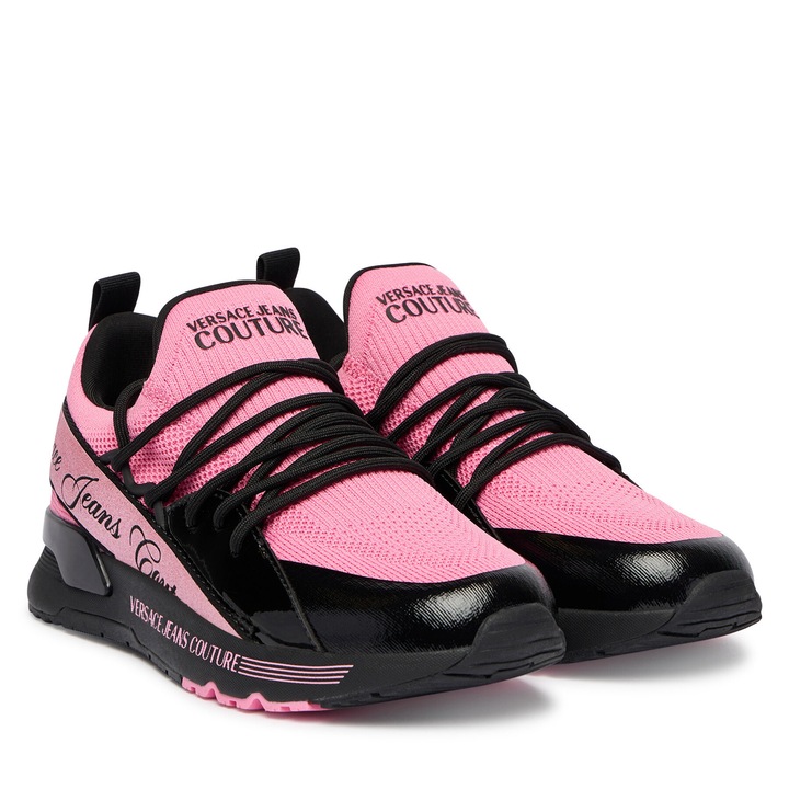 Női tornacipő, Versace Jeans Couture, textil, fekete/rózsaszín, 40 EU